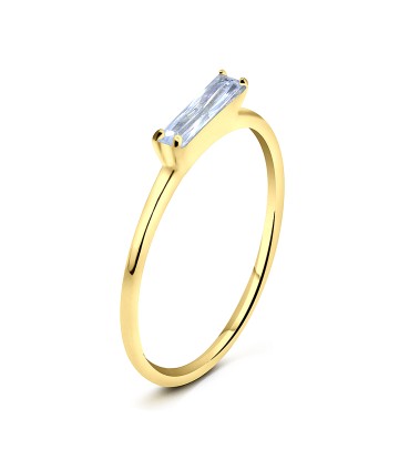 Gold Plated CZ Silver Rings NSR-2582-GP